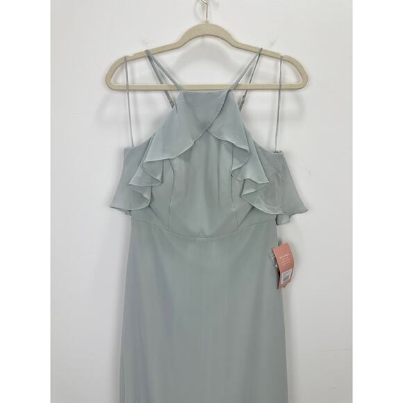 Birdy Grey Jules Dress Dove Gray Chiffon Maxi Formal Bridesmaid Medium NWT - Picture 10 of 16